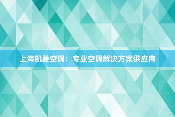 上海凯菱空调：专业空调解决方案供应商